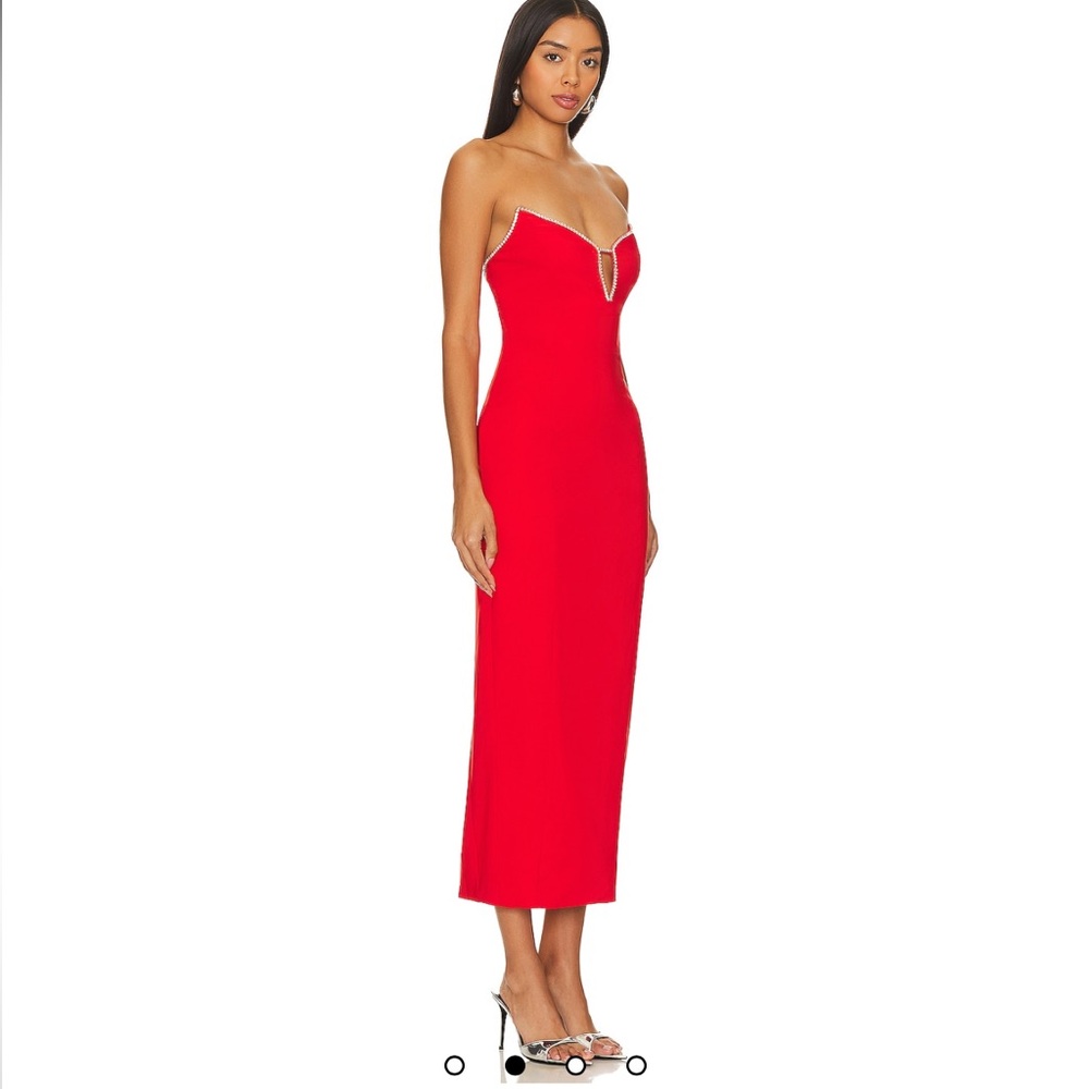 Bec Midi Dress in Red - Picture 8 of 11